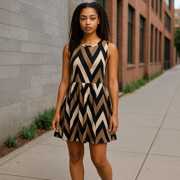 Pretty Young Thing Dresses & Skirts - Pretty Young Thing Chevron Pattern Sleeveless Dress Size‎ XS/S